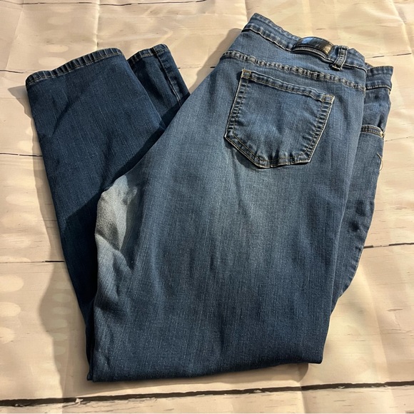 Blue DKIN Stretch Skinny / Straight Leg Jeans, Medium Wash, Size 22W - Picture 12 of 13